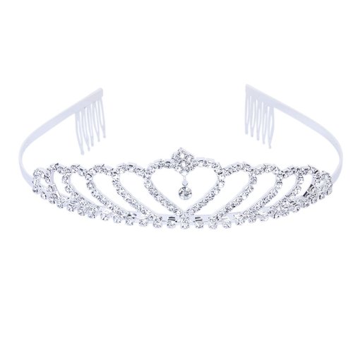 Stylish Rhinestones Princess Crown Headband Hair Clip Tiara Wedding Bride Pin