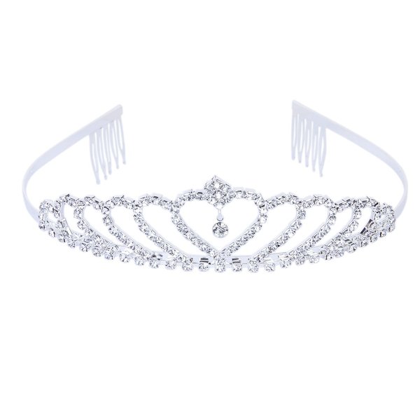 Stylish Rhinestones Princess Crown Headband Hair Clip Tiara Wedding Bride Pin