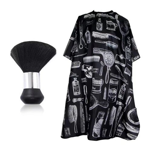 Barber Cape,Hair Cutting Cape with Barber Brushes for Salon of Anti-Static, Lightweight,Waterproof and 1PCS Hair Cutting Brush-Best Barber Supplies of Hair Cutting Accessories