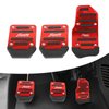 Crynod 3 PCS Car Anti-Skid Pedal Pads, Accelerator Brake Clutch Alloy Strip Rubber Stripe Pedal Kit, Manual Transmission Brake Pad Cover Replacement, Universal Accessories for Most Cars (Red)