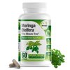 Pure Moringa Oleifera Green Superfood Capsules with Vitamin C, Omega 3 & Amino Acids - Boosts Energy, Mood, Memory, Immune Support - Made from Organic Moringa, Non-GMO - 60 Capsules (1 Bottle)