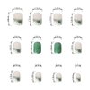 24Pcs St. Patrick's Day Press on Nails Short Square French Tip Fake Nails Green Shamrock Glitter Full Cover Tips Stick on Nails Artificial Nude Acrylic False Nails for Women Manicure Art Accessories