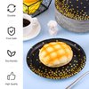 Aneco 100 Pieces 7 Inches Black and Gold Paper Plates Gold Foil Dot Dessert Plates Party Paper Plates for Party, Birthday, Wedding Party Supplies