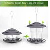 eWonLife Bird Feeders for Outdoors, Bird Feeder Outside Hanging, Easy Clean and Fill, Adjustable Feeder with Sturdy Wire and Roof, Plastic, for Garden, Backyard, Terrace(25 OZ/Pack)