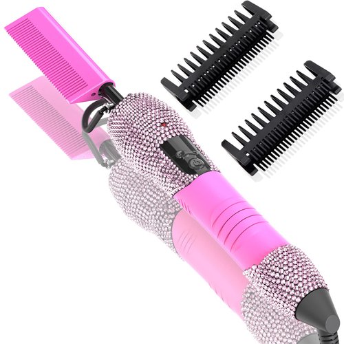 Dan Technology 500℉ hot Comb Electric for Wigs,Bling Bling Heat Comb,Diamond Hair Straightener Comb,60 Min Auto-Off & 7 Temperatures Adjustable hot Comb,Professional hot Combs for Natural Black Hair