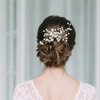 Flower Crystal Bridal Hair Comb Clip for Brides, Bridal Head Pieces Hair Pieces Wedding Hair Accessories for Women Girls Bride Bridesmaid