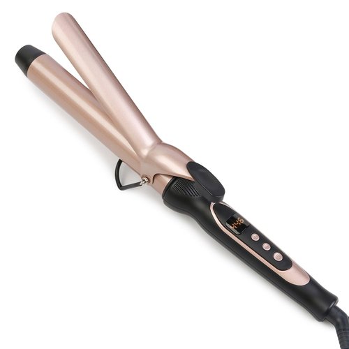 Tobeffect Curling Iron 1 1/4 Inch Long Barrel, Ceramic Curling Iron with Adjustable Temperature up to 446℉, Dual Volatage Travel Hair Curling Iron 1.25 Inch Wand Hair Curlers Iron for All Hair Types