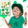 AOYOO St Patricks Day Temporary Tattoos, St. Patrick's Day Face Tattoos for Kids, Shamrock Patterned Tattoos Stickers, Irish Parade and Party Favors Decorations