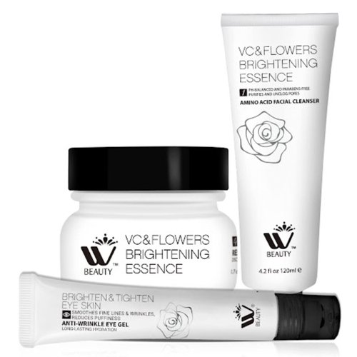 WBM Skin Care Essentials to Clean, Treat and Hydrate with Daily Oil Free Facial Cleanser (4.2 fl oz), Rapid Recovery Eye Gel (2.5 fl oz), Moisturizes with Hydration Night Cream- (1.7 oz)