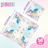 WERNNSAI 50PCS Unicorn Paper Napkins - Unicorn Birthday Party Supplies Disposable Rainbow Dinner Napkins Neon Unicorn Tableware for Kids Girls Princess Fantasy Themed Party