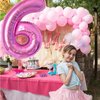 40 Inch Hot Pink Number 6 & Mini Crown Balloon for Birthday Party Decorations, 6th Birthday Party Decorations, Baby Shower Anniversary Balloons Decorations Supplies