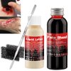 Halloween SFX Makeup Kit Fake Blood(100ML) + Liquid Latex(60ML) + Spatula Tool + 2Pcs Stipple Sponge For Scary Halloween Special Effects Cosplay Costumes Decorations