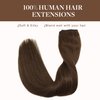 GOO GOO Wire Hair Extensions Real Human Hair, 12inch 70g Chocolate Brown, Invisible Wire Hair Extensions with Transparent, Seamless Fish Line Hairpiece, Straight Remy Hair Extensions