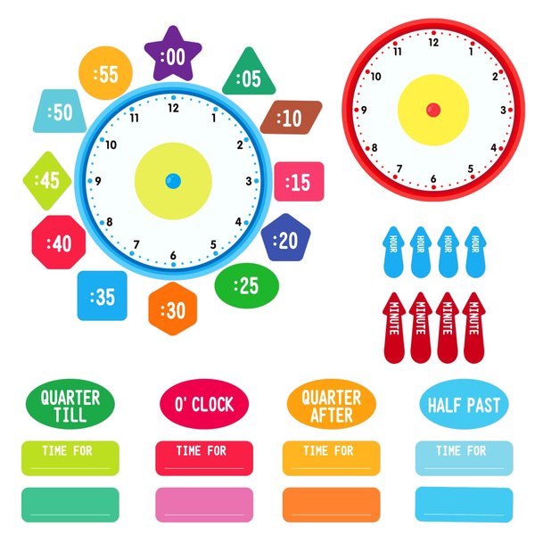 WhatSign Telling Time Bulletin Board Set Telling Time Teaching Clock for Kids 34Pcs Learning to Tell Time Clock Telling Time Clock for Classroom Teacher Must Have Bulletin Board Decorations