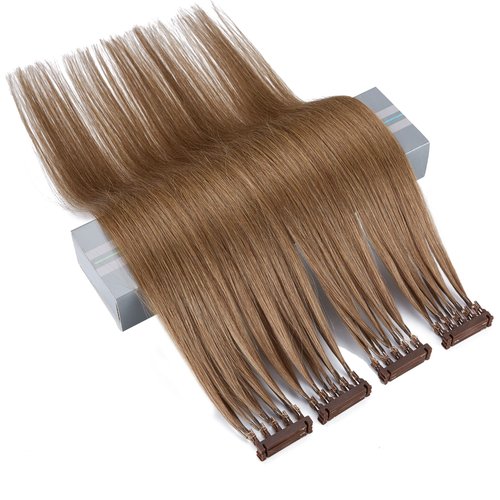 6D Second Generation Hair Piece, 100% Real Natural Hair Extensions, Can Perm and Dye Hair No Tangling, Five Bunches in a Row (18 inches, 4)