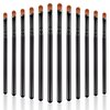 12 Pieces Small Concealer Brush Bulk Flat Lip Concealer Brush Under Eye Synthetic Fiber Makeup Eyebrow Foundation Brush for Concealing Blending Setting Buffing Makeup (Black)