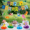 Dinosaur Birthday Party Supplies, Dinosaur Happy Birthday Letter Banner Hanging Swirl Table Honeycomb Centerpiece Decoration Kit for Boys Girls Kids Dino Themed Birthday Baby Shower, Vicycaty