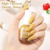 MIZHSE Quick Dry Nail Polish, Glitter Gold Nail Polish Non Gel Air Drying Fast, 15 ml Regular Sparkle Shimmery Oil-based Glitter Nail Lacquer Nail Art Manicure DIY Home
