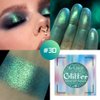 Multichrome Chameleon Green Eyeshadow Makeup Palette,Glitter Shimmer Metallic Holographic Powder for Women/Girl Eyes Makeup,Highly Pigmented Long Lasting Fit for Stage/Party Makeup,Bright Eyes