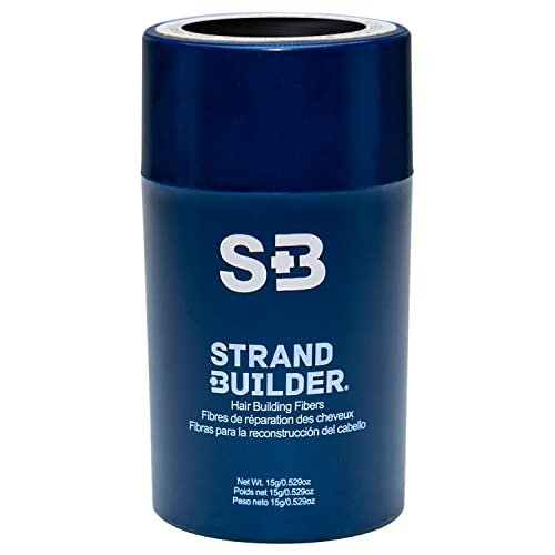 Strand Builder Hair Fibers for Thinning Hair and Hair Loss, Natural Keratin Hair Building Fibers, Undetectable Hair Thickener for Men or Women, 15g (Black)