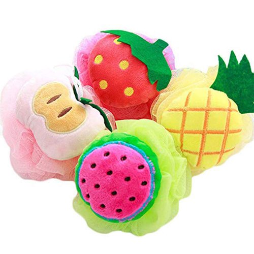 4 Pieces Bath and Shower Loofah Sponge for Kids- Non-Toxic,Skin-Friendly Terry Cloth Bath Mitt,Exfoliating,Improves Skin Health,Gift for Spa and Birthday Party