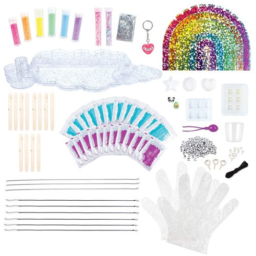 Fashion Angels Crystal Clear Jewelry Workshop Super Set (12574), DIY Jewlery Resin Kit for Beginners, Comes with Molds, Clear Epoxy Resin, Glitter, Beads & More, for Ages 8 and Up, Multicolor