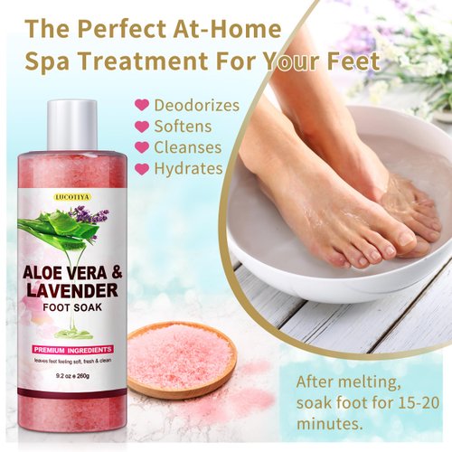 Foot Soak Set Pedicure Kit Foot Spa Callus Remover for Feet Cuticle Remover Foot File for Dead Skin Pink Salt Urea Cream for Feet Aloe Lavender Pedicure Supplies Dry Cracked Feet for Women Men