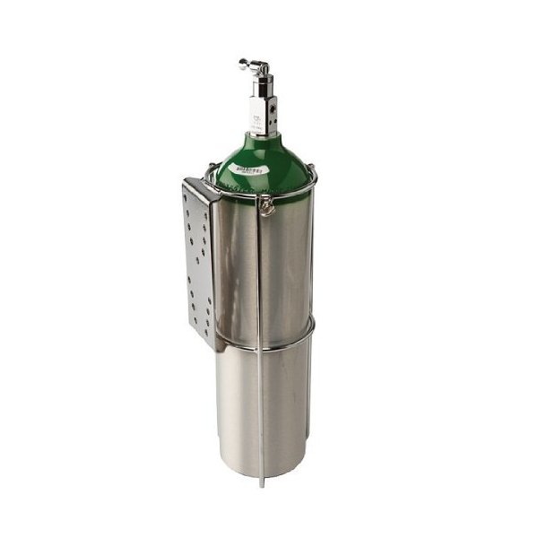 Compact Oxygen Tank Holder for Flat Surface Mounting D or E Size Cylinder - Tank NOT Included