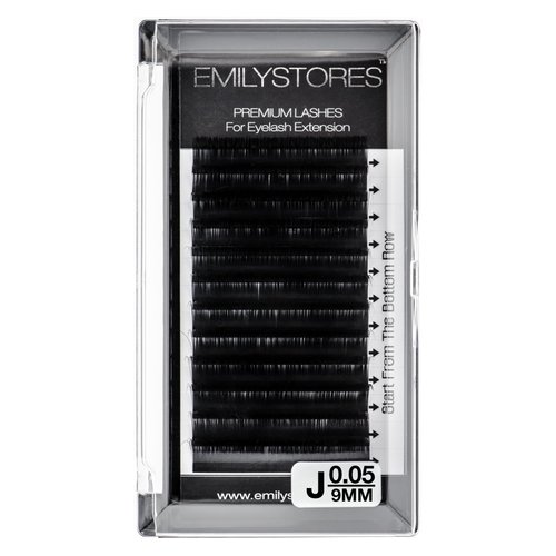 EMILYSTORES Lash Extensions 0.05mm Thickness J Curl 9mm Length Light-weight Volume Eyelashes For ...