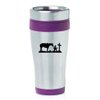 16oz Insulated Stainless Steel Travel Mug Cowgirl Praying Cross Horse (Purple)