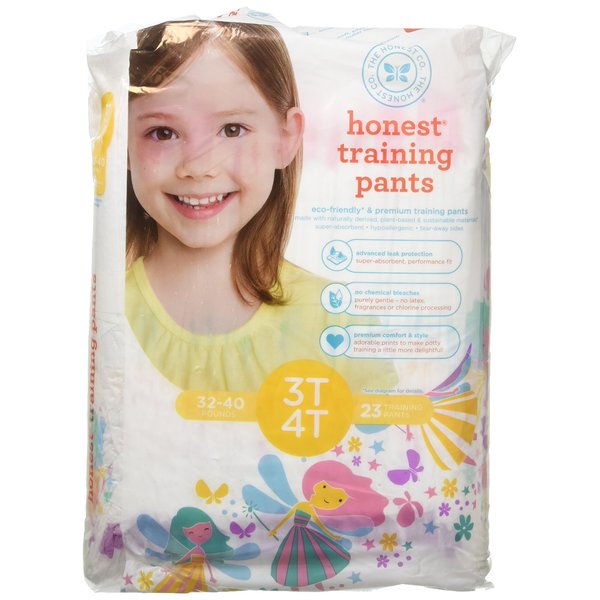 The Honest Company Disposable Training Pants, Fairies, 3T/4T, 23 ct