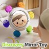 Jollybaby Sensory Suction Cup Spinning Top with Distorting Mirror Toys, 3-n-1 Early Educational Baby Toy for 12 Months+, Toddler Travel High Contrast Visual Stimulate Teether (Goup Z)
