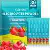 OZENKE Electrolytes Powder Packets, 30 Sticks Hydration Packets Sugar Free, Electrolyte Drink Mix Portable Electrolyte Packets for Rapid Hydration, 0 Sugar & 0 Calorie, Strawberry & Raspberry Flavor