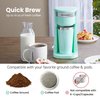 Elite Gourmet EHC117M Personal Single-Serve Compact Coffee Maker Brewer Includes 14Oz. Thermal Travel Mug with Stainless Steel Interior, Compatible with Coffee Grounds, Reusable Filter, Mint