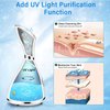Face Steamer for Facial Deep Cleaning Nano Ionic Face Steamer Warm Mist Humidifier Face Steamer Home Sauna SPA Face with 4 Piece Stainless Steel Skin Kit,Hair Band,Wash Face Sponge