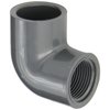 Spears 807 Series PVC Pipe Fitting, 90 Degree Elbow, Schedule 80, 1" Socket x 1" NPT Female