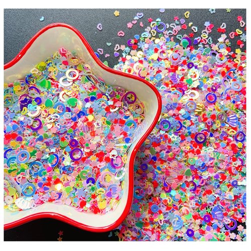 Heart Star Butterfly Craft Sequins Holographic Nail Glitte Confetti Shell Snowflakes Nail Art Holographic Glitter Nail Art Glitter Sequins for Women Girls Nail Decoration(Mixed colors-50G)