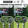 Yardeen 2 Outlet Garden Digital Electronic Water Timer Irrigation Controller for Garden Yard, Green