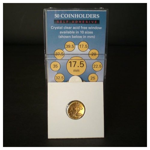50 2x2 Self-Adhesive Cardboard Coin Holders 17.5mm