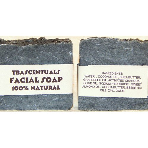 Acne Soap Natural Facial Bar Contains Tea Tree Oil Activated Charcoal Shea Butter Coconut and Olive Oil Comes With Case Chemical Free (BLUE)