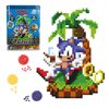 Jixelz Remix Sonic The Hedgehog Craft Kit - Chillin' Sonic - No Heat or Glue Required - STEM Building Toys - Pixel Art for Desk, Bedroom, or College Dorm Room - 1200+ Pieces - Ages 8 Years and Up