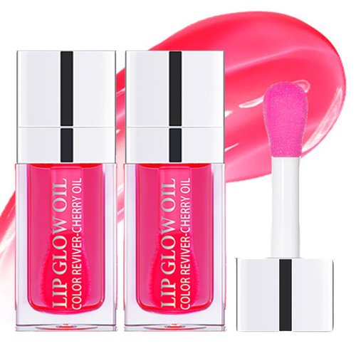 WFWJ Hydrating Lip Glow Oil,Plumping Lip Oil,Tinted Lip Balm Lip Care,Transparent Toot Lip Oil,Moisturizing Lip Gloss,Lip Plumper Gloss Make Lips Fuller and Moisturizing (#015 CHERRY)
