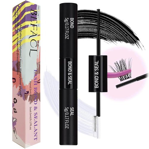 Lash Bond and Seal Cluster Lashes Glue for DIY Eyelash Extensions, Individual Lash Glue Super Strong Hold Latex Free Waterproof Adhesive Eyelash Extension Glue (10ml)