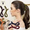 RC ROCHE ORNAMENT 6 Pcs Womens Girls Cute Hair Ribbon Bow Banana Ponytail Holder Maker Non Slip Secure Grip Styling Fashion Accessory Comb Clip Clincher Clasp, Medium Classic Multicolor
