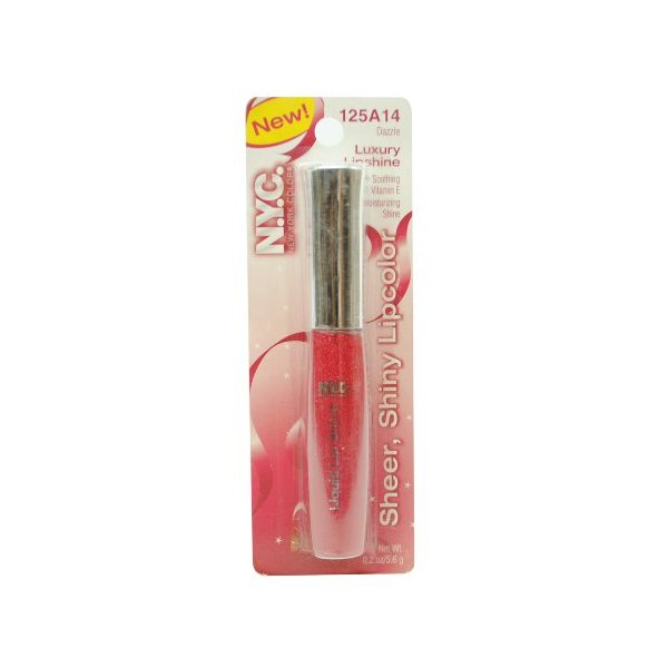 N.Y.C. LUXURY SHINE SHEER, SHINY LIP COLOR #125A14 DAZZLE