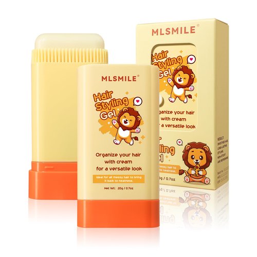 MLSMILE Hair Wax Stick for Baby Styling, 2-in-1 Design with Built-in Comb, Slick,for Kids Waxes, Moisturizing, Non-Greasy, Easy to Use, Compact and Portable