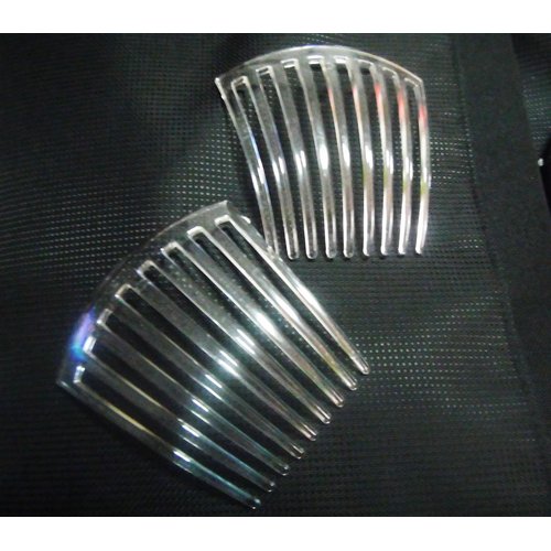 2 PCS FRENCH TWIST HAIR COMB COLER CLEAR 9 TOOTH IT DELUXE.