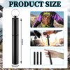 Bokon 6 Pcs Portable Toothpick Holder Airtight Aluminum Metal Tube Joint Tube Storage Tube Waterproof Pocket Purse Tube Container Holder with Keychain for Travel Picnic(Black, Black)