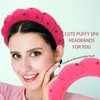 ACO-UINT 2 Pack Spa Headbands for Washing Face, Rhinestone Skincare Headbands Makeup Headband Sponge Face Wash Headbands, Terry Cloth Headbands Puffy Hair Band for Washing Face