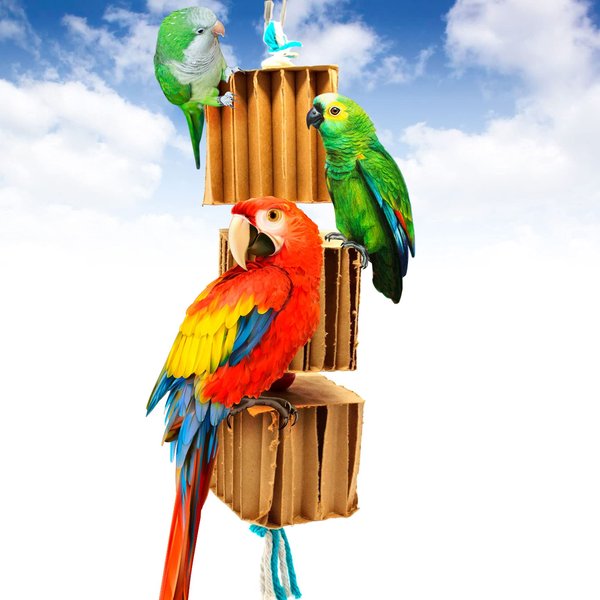 Sweet Feet and Beak Blocks N Knots - Perfect Cage Shredding and Foraging Toy for All Birds - Food Safe Cardboard, Non-Toxic, Easy to Install Cage Accessories